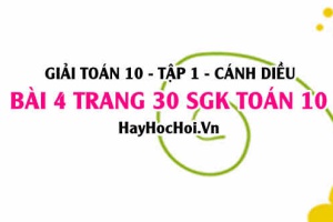 Giải bài 4 trang 30 Toán 10 tập 1 SGK Cánh Diều